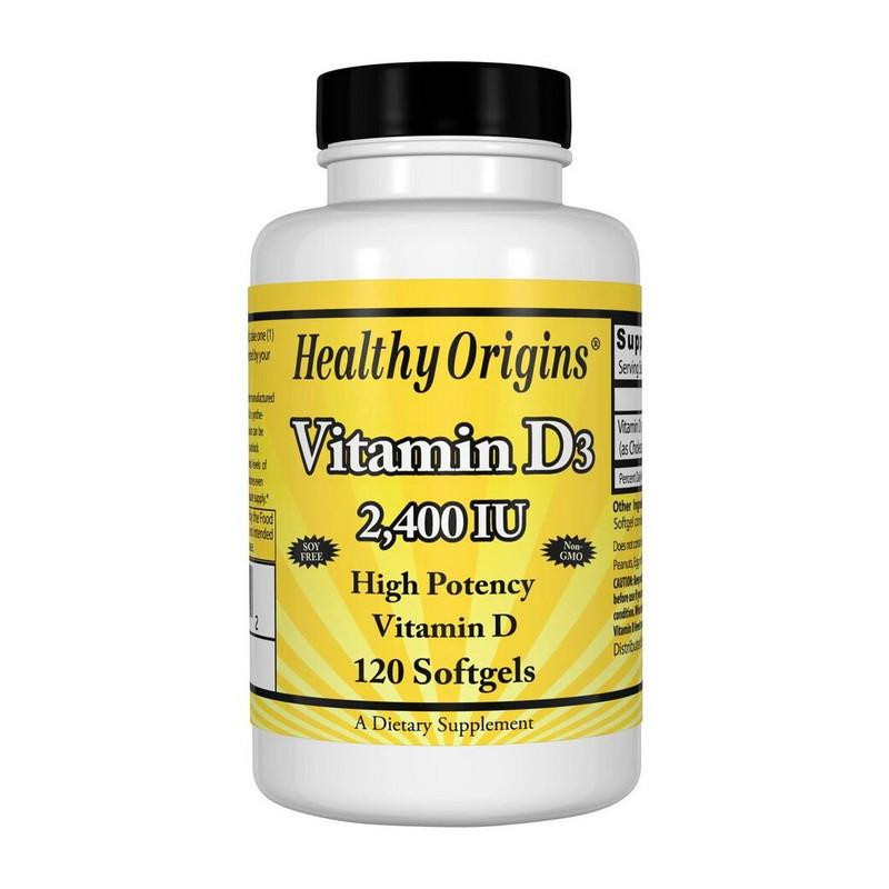 Healthy Origins Витамин д3  Vitamin D3 2400 IU 120 капсул - зображення 1