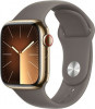 Apple Watch Series 9 GPS + Cellular 41mm Gold S. Steel Case w. Clay Sport Band - M/L (MRJ63) - зображення 1