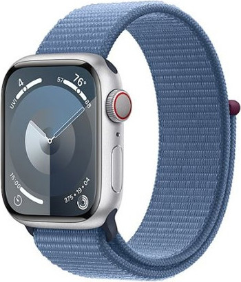 Apple Watch Series 9 GPS + Cellular 41mm Silver Alu. Case w. Winter Blue Sport Loop (MRHX3) - зображення 1
