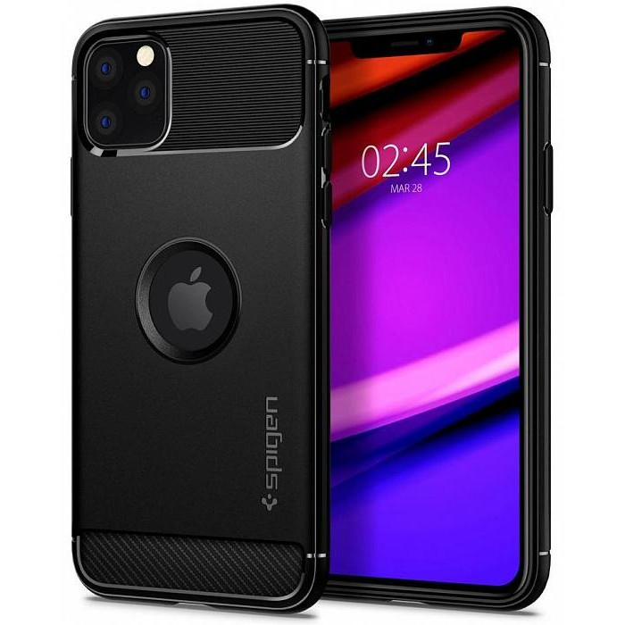 Spigen iPhone 11 Pro Max Rugged Armor Matte Black (075CS27133) - зображення 1