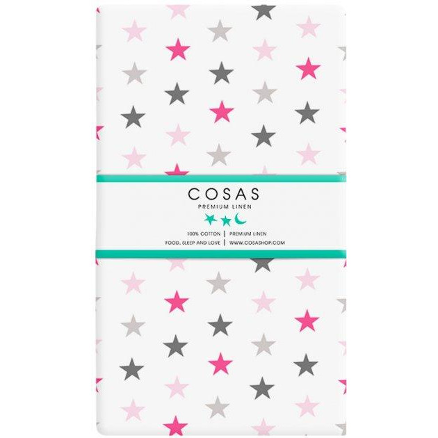 COSAS Простирадло  Stars Grey-Rose 155х240 (4822052031452) - зображення 1