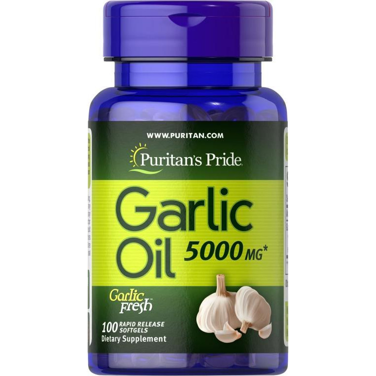 Puritan's Pride Garlic Oil 5000 mg 100 Rapid Release Softgels - зображення 1
