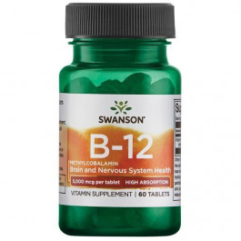 Swanson Витамин В-12  Vitamin B12 Methylcobalamin 5000 mcg 60 Tabs