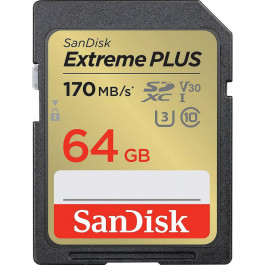 SanDisk 64 GB SDXC Class 10 UHS-I U3 V30 Extreme Plus (SDSDXW2-064G-GNCIN)