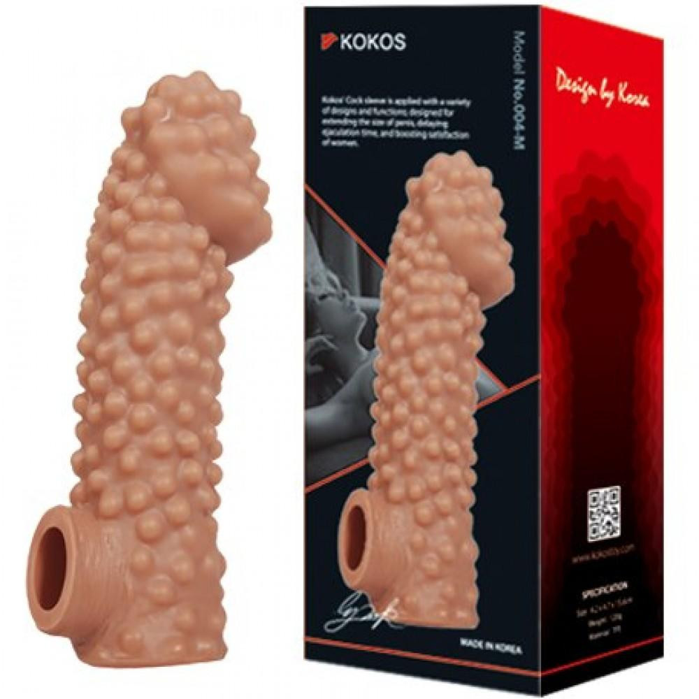 Kokos Насадка на пеніс з отвором для мошонки Kokos 16,5 см. CS 004-L (K45213) - зображення 1