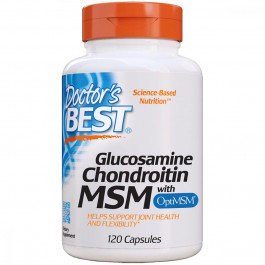 Doctor's Best Глюкозамін & Хондроїтин & МСМ, OptiMSM, , 120 капсул