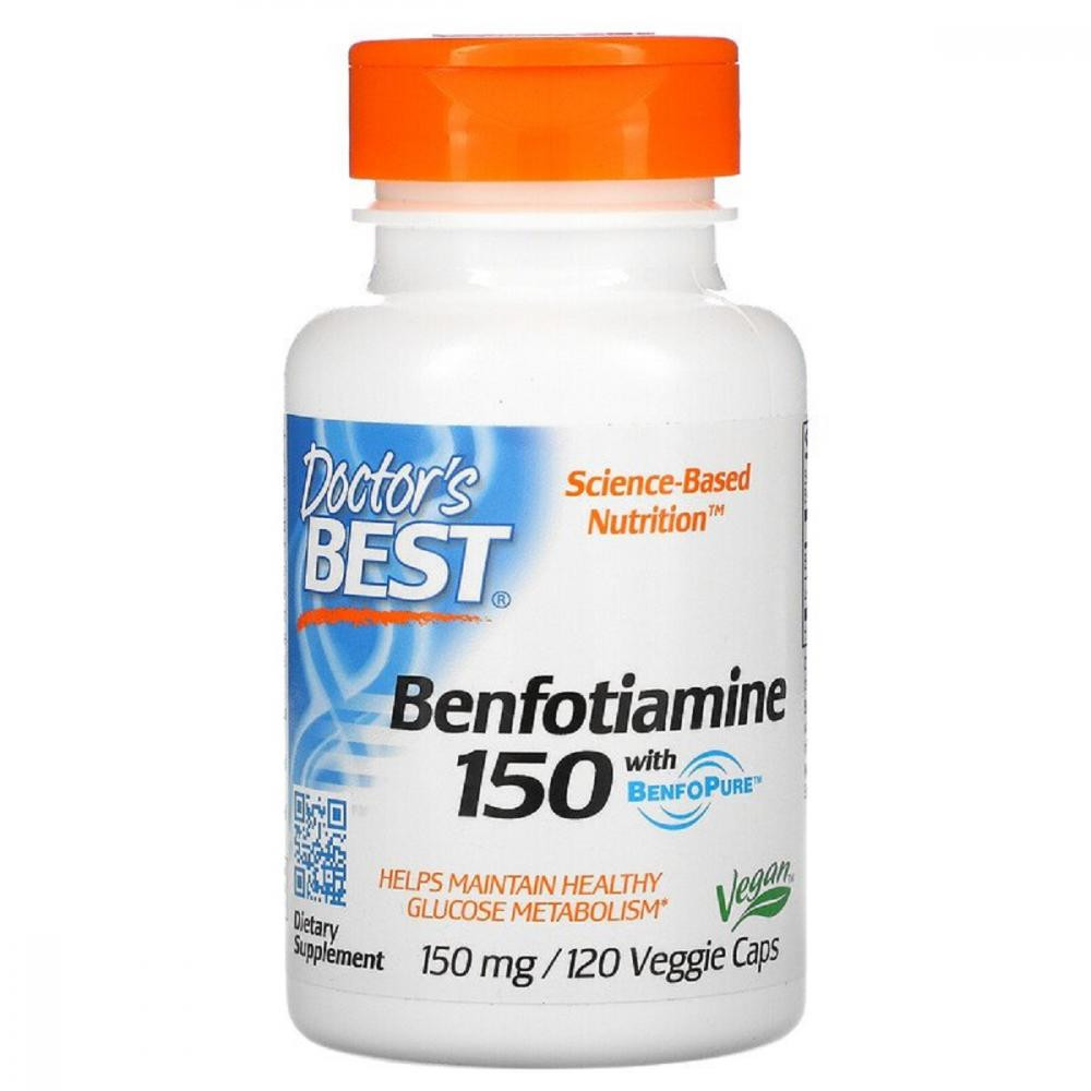 Doctor's Best Бенфотиамин (Benfotiamine), 120 капсул (DRB00129) - зображення 1