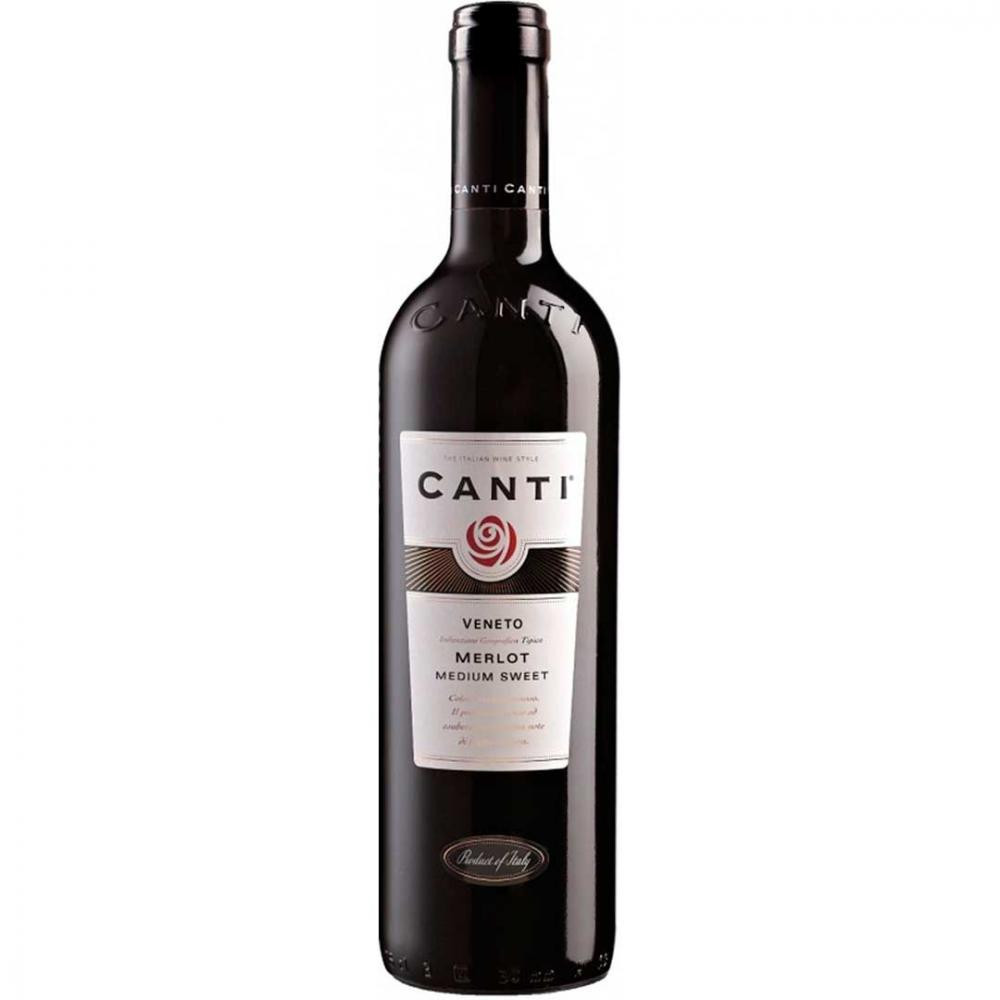 Canti Вино Мерло Венето медиум мир полусладкое красное , Merlot Veneto Medium Sweet 0,75 л 11.5% (80054150 - зображення 1
