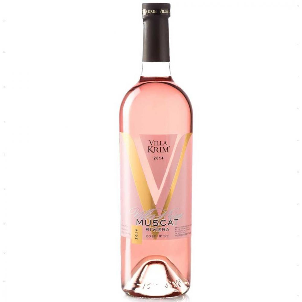 VILLA KRIM Вино Мускат Ривьера розовое полусладкое 0.75 л 9-13% (4820183100979) - зображення 1