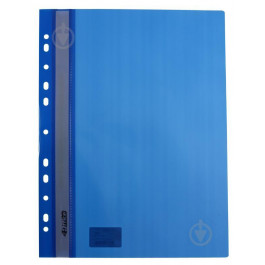 4Office Папка-швидкозшивач  А4 з перфорацією прозорий верх поліпропілен синя (10) №4-240 (4820071012049)