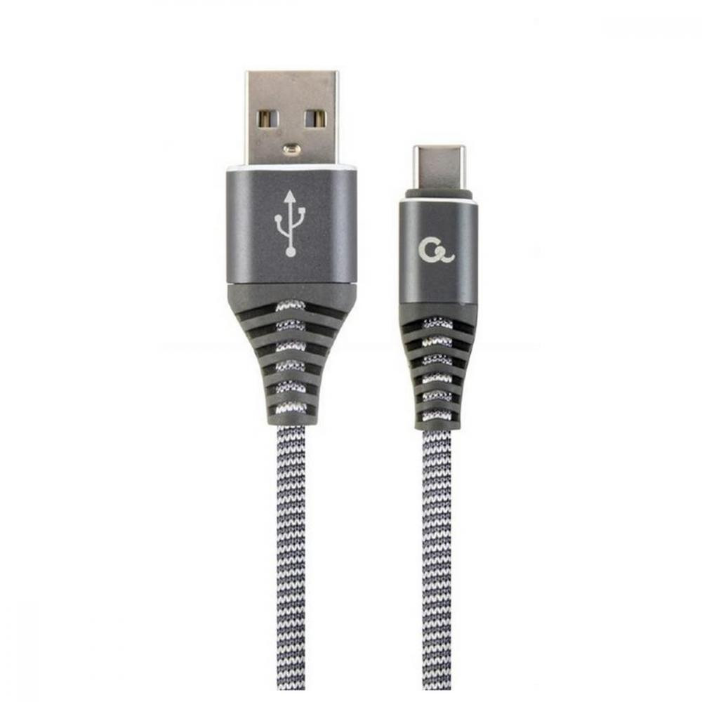 Cablexpert Premium USB2.0 AM/CM Gray 2m (CC-USB2B-AMCM-2M-WB2) - зображення 1