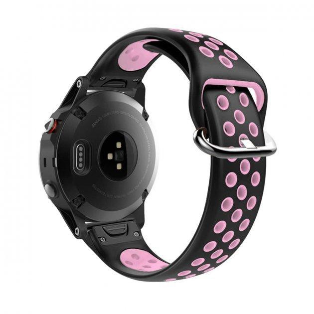  Garmin QuickFit 22 Nike-Style Silicone Band Black/Pink (QF22-NSSB-BKPK) - зображення 1