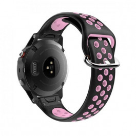  Garmin QuickFit 22 Nike-Style Silicone Band Black/Pink (QF22-NSSB-BKPK)