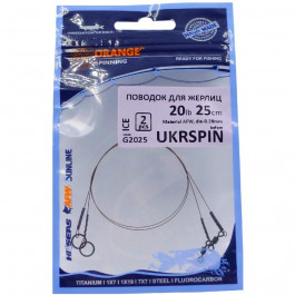 UKRSPIN Поводок Fluoro / Orange Spinning / 30cm 10kg / 2pcs