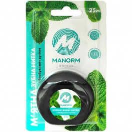 Manorm Зубна нитка  М'ятна з бамбукового вугілля 25 м (6974627760200)