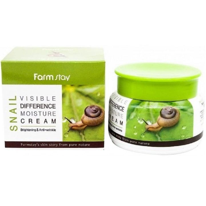 FarmStay Увлажняющий крем для лица  Visible Difference Moisture Cream Snail с улиточной слизью 100 г (8809636 - зображення 1