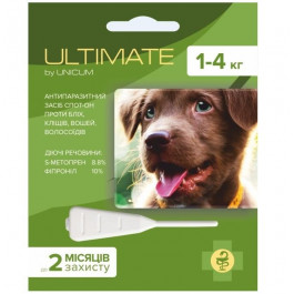 UNICUM Капли от блох, клещей, вшей и власоедов Ultimate для собак 1-4 кг (s-метопрен, фипр) 0.8 мл (UL-043)
