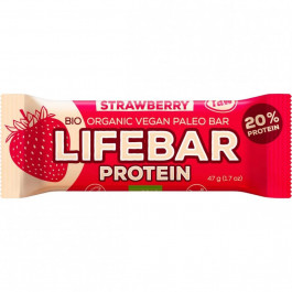 Lifefood Батончик  Lifebar Protein, полуниця, органічний, 47 г (8595657101450)