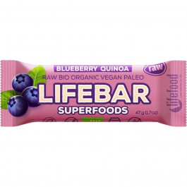 Lifefood Батончик  Lifebar Superfoods, чорниця-кіноа, органічний, 47 г (8594071481018)