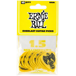   Ernie Ball Медиаторы P9195 Yellow Everlast Guitar Player's Pack 1.5 mm (12 шт.)