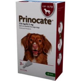 KRKA Капли от блох и паразитов  Prinocate (Принокат) для собак 10-25 кг 2.5 мл №3 (3838989723156)