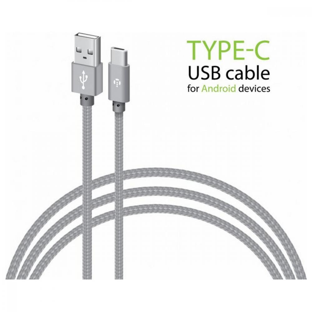 Intaleo CBGNYT1 USB Type-C 1m Grey (1283126489136) - зображення 1