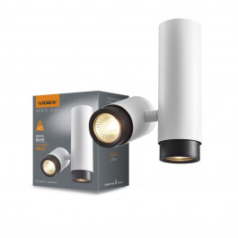 VIDEX Точечный светильник под лампу SPF07 GU10 накладной поворотный двойной белый + черное кольцо VL-SPF07