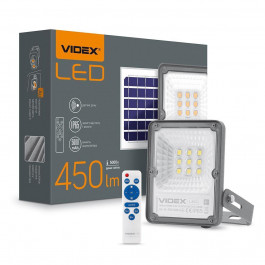 VIDEX Led прожектор 10W 5000K на солнечной батарее c датчиком движения  автономный серый VL-FSO-205-S