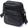 Vintage Шкіряна невелика чоловіча сумка-планшет чорного кольору з ремінцем на плече  (20370) - зображення 1