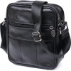 Vintage Шкіряна невелика чоловіча сумка-планшет чорного кольору з ремінцем на плече  (20370) - зображення 2