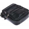 Vintage Шкіряна невелика чоловіча сумка-планшет чорного кольору з ремінцем на плече  (20370) - зображення 3