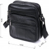 Vintage Шкіряна невелика чоловіча сумка-планшет чорного кольору з ремінцем на плече  (20370) - зображення 8