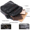 Vintage Шкіряна невелика чоловіча сумка-планшет чорного кольору з ремінцем на плече  (20370) - зображення 9