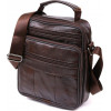 Vintage Недорога чоловіча сумка з натуральної шкіри темно-коричневого кольору з ручкою  (20473) - зображення 1