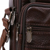Vintage Недорога чоловіча сумка з натуральної шкіри темно-коричневого кольору з ручкою  (20473) - зображення 5