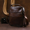 Vintage Недорога чоловіча сумка з натуральної шкіри темно-коричневого кольору з ручкою  (20473) - зображення 8