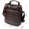 Vintage Недорога чоловіча сумка з натуральної шкіри темно-коричневого кольору з ручкою  (20473) - зображення 10
