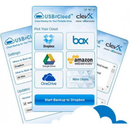 ClevX Бэкап данных в облако USB to Cloud подписка на 1 год HOME (3 накопителя) (UTC_3dev)