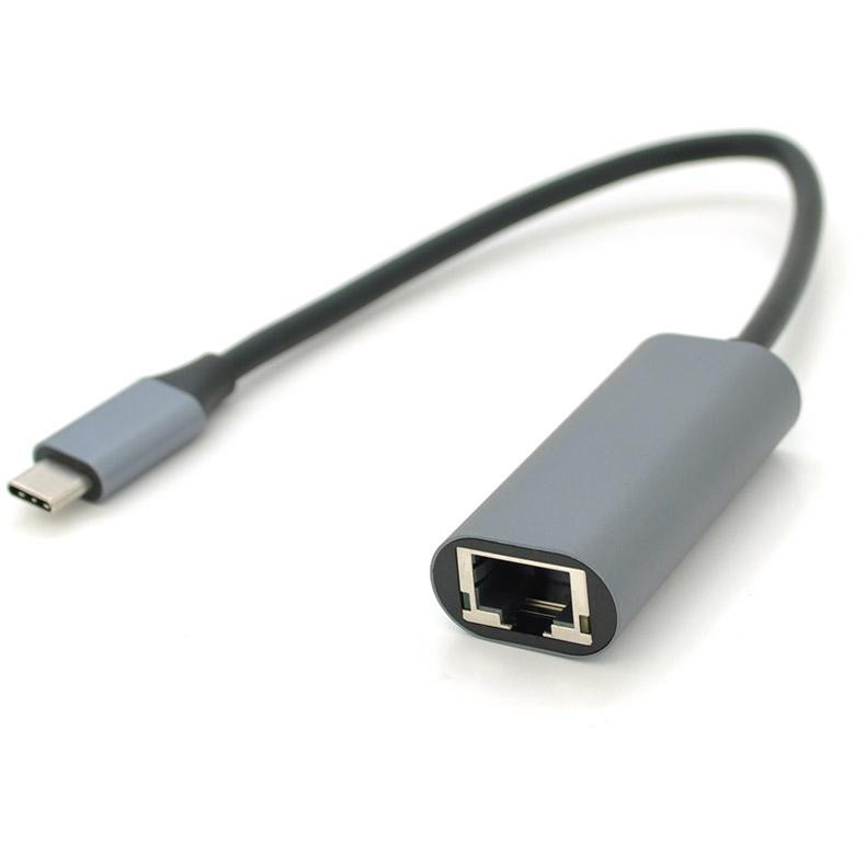 Voltronic USB-C to Ethernet Gray (YT-TYPE-C(M)/RJ-45(F)-G) - зображення 1