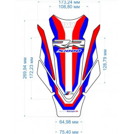 WM Наклейка на бак WM NB-15 BMW S1000RR