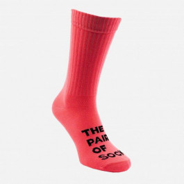 The Pair of Socks Носки  Coral N Black Big Logo 41-43 Коралловые (4820234215287)