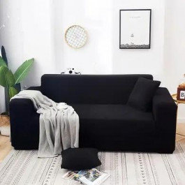 Homytex Чохол на 4х місний великий диван трикотаж жакардовий  Чорний, Чорний (HT-384852-1)