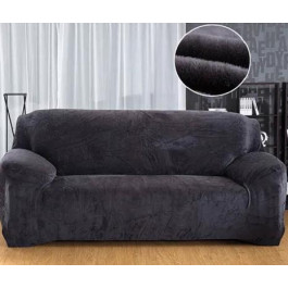Homytex Чохол на 4-місний диван замша-мікрофібра  Темно-сірий, Темно-сірий (6-12710)
