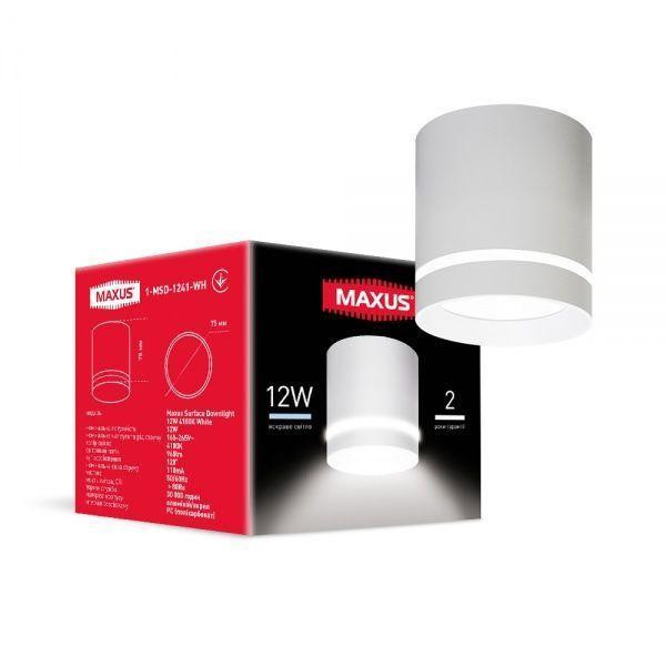 MAXUS Surface Downlight 12W 4100K White (1-MSD-1241-WH) - зображення 1