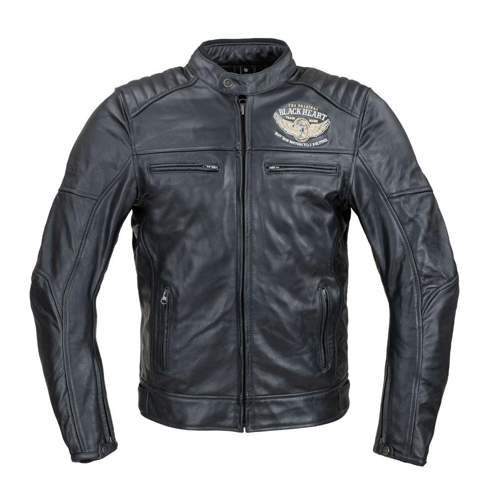 W-TEC Чоловіча шкіряна мото куртка W-TEC Black Heart Wings Leather Jacket - чорний/XL - зображення 1