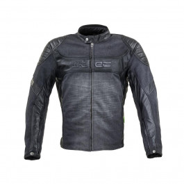 W-TEC Шкіряно-джинсова мото-куртка  Metalgy - розмір 5XL / чорна