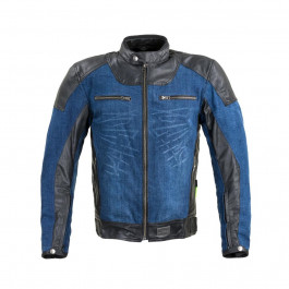 W-TEC Шкіряно-джинсова мото-куртка  Kareko - розмір S / синій колір