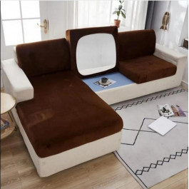 Homytex Чохли на дивані подушки - сидушки  100*120 (50/70) +20 см Двомісні, Шоколадний (HT-38915)