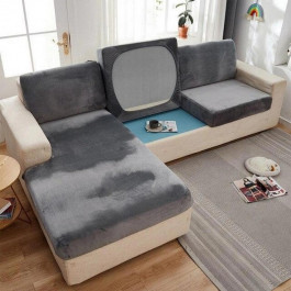 Homytex Чохли на дивані подушки - сидушки  Трьохмісні Light Gray 150*190 (50/70) +20 см , Светло-серый (HT-3