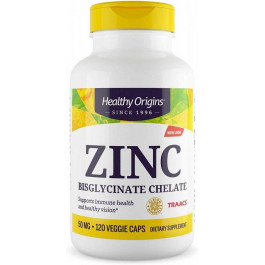 Healthy Origins Цинк бисглицинат, Zinc, , 50 мг, 120 вегетарианских капсул (HOG-39550)